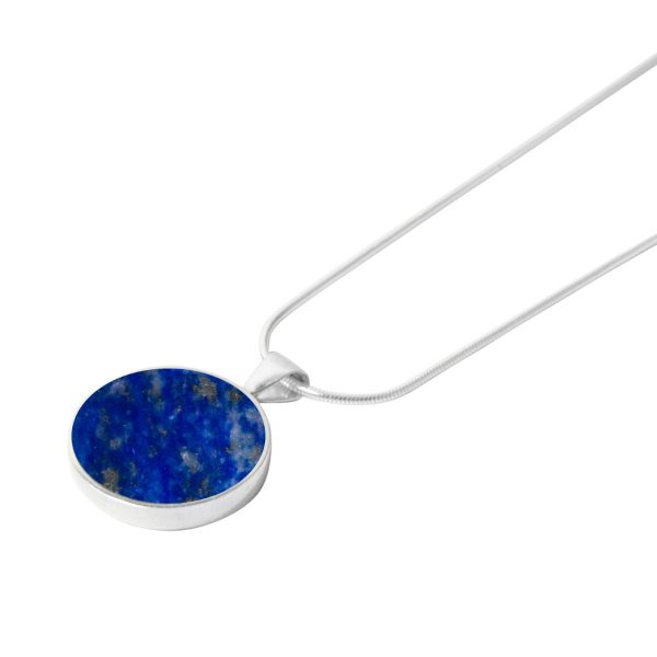 Silver Lapis Round Pendant