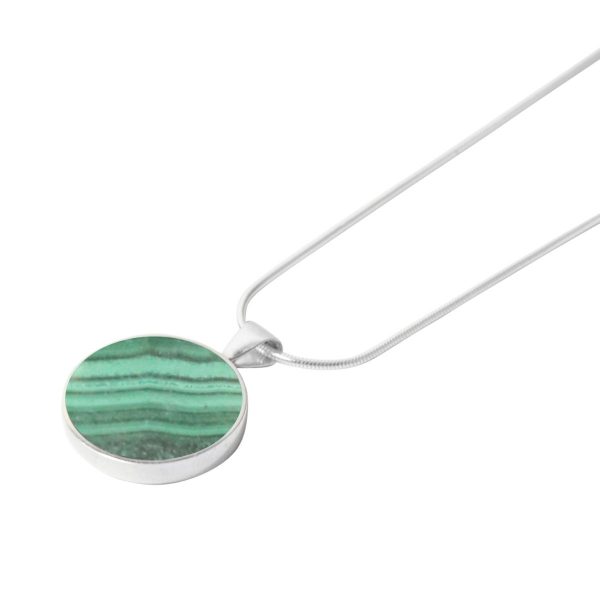 Silver Malachite Round Pendant