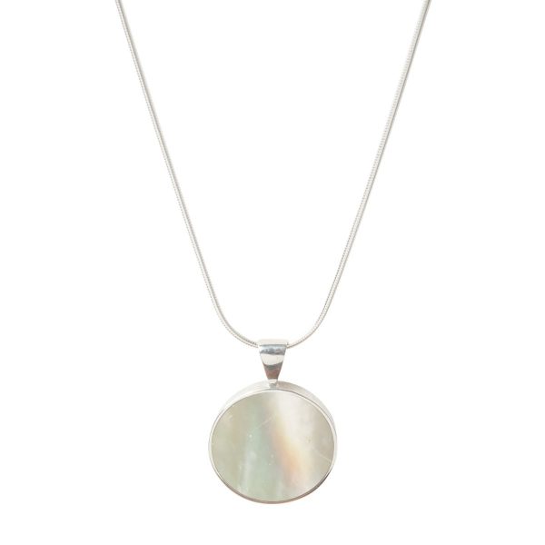 Silver Mother of Pearl Round Pendant