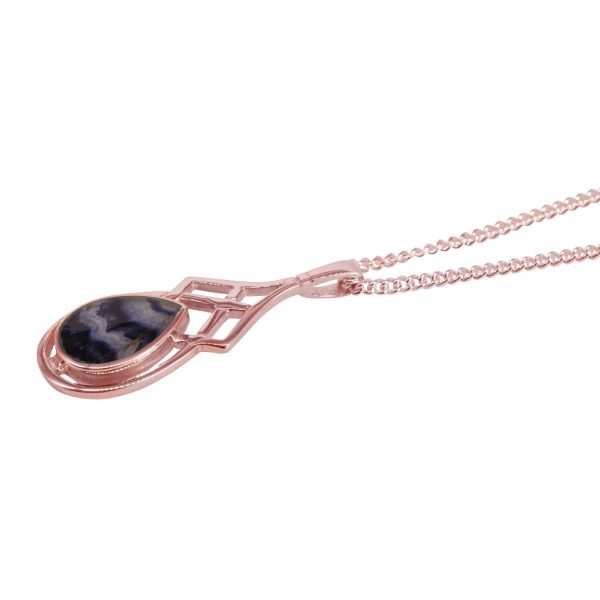 Rose Gold Blue John Celtic Pendant