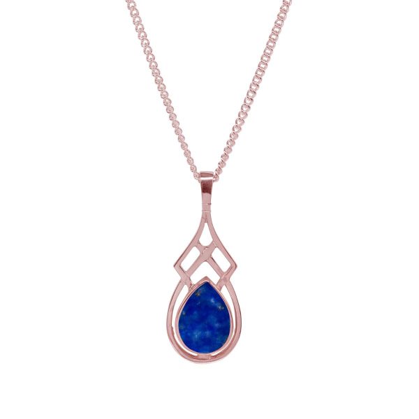 Rose Gold Lapis Celtic Pendant