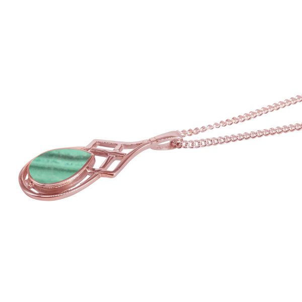 Rose Gold Malachite Celtic Pendant