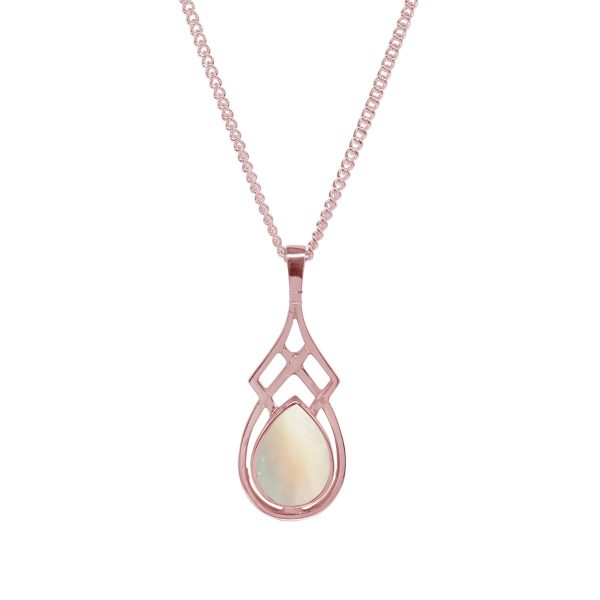 Rose Gold Mother of Pearl Celtic Pendant