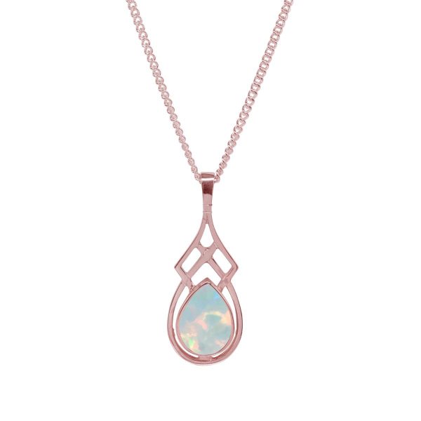 Rose Gold Opalite Sun Ice Celtic Pendant