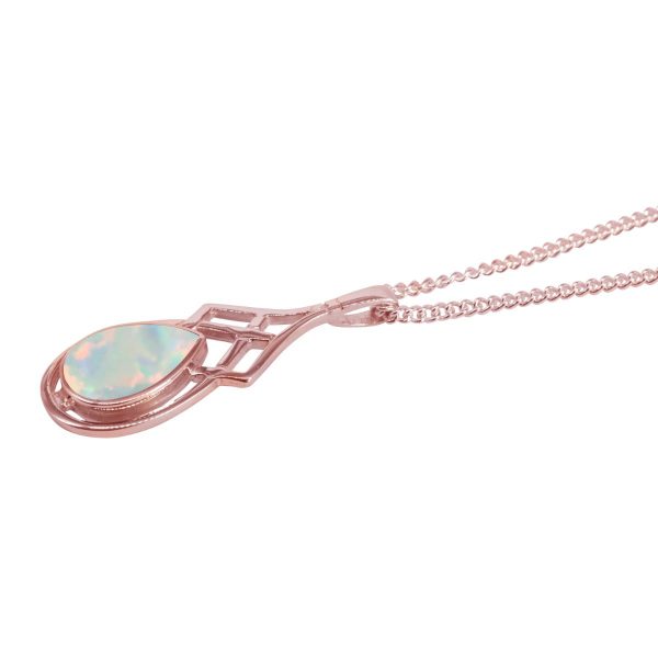 Rose Gold Opalite Sun Ice Celtic Pendant