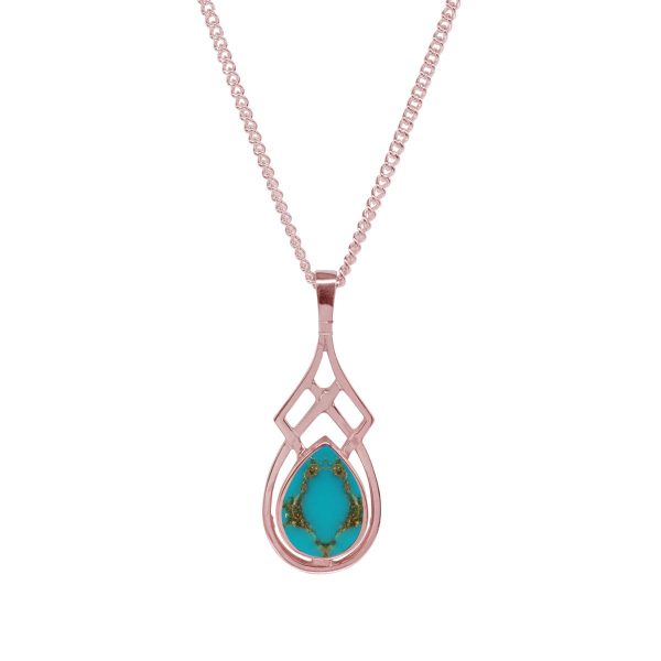 Rose Gold Turquoise Pendant