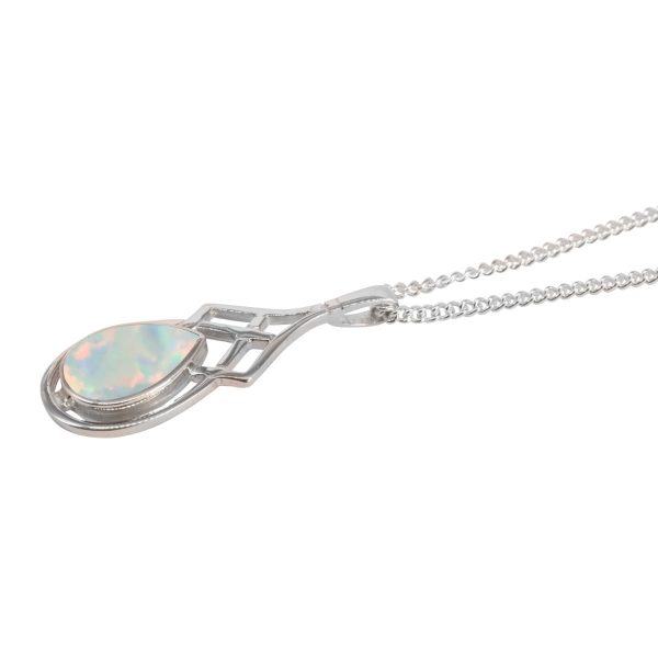 Silver Opalite Sun Ice Celtic Pendant