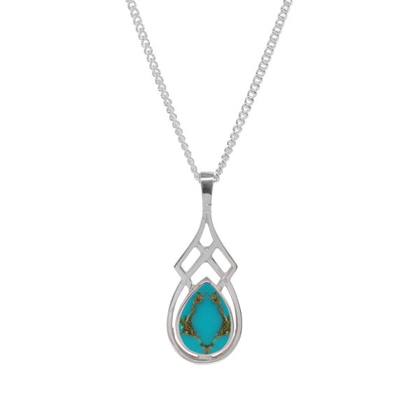 Silver Turquoise Celtic Pendant