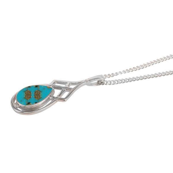 Silver Turquoise Celtic Pendant