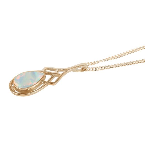 Yellow Gold Opalite Sun Ice Celtic Pendant