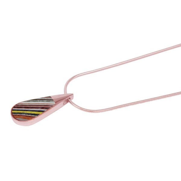 Rose Gold Fordite Teardrop Pendant