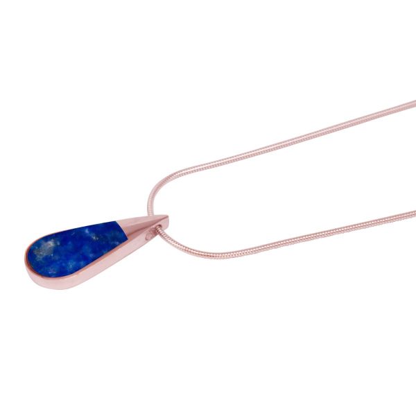 Rose Gold Lapis Teardrop Pendant