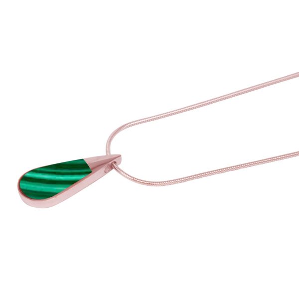 Rose Gold Malachite Teardrop Pendant