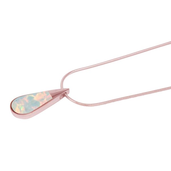 Rose Gold Opalite Sun Ice Teardrop Pendant