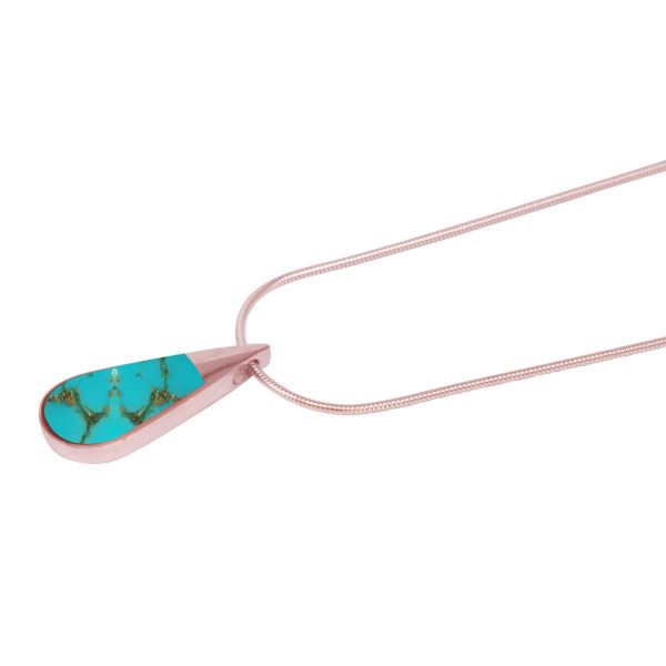 Rose Gold Turquoise Teardrop Pendant