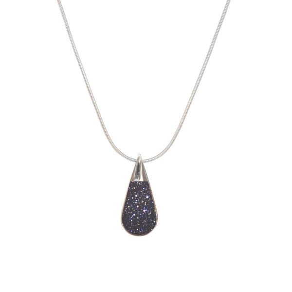 Silver Blue Goldstone Pendant