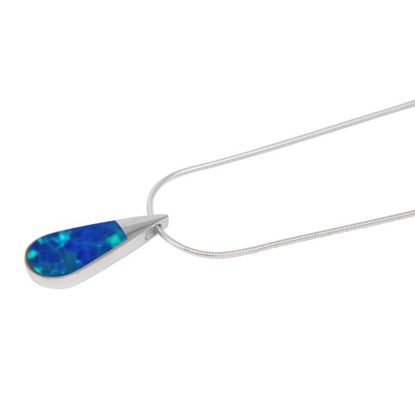 Silver Cobalt Blue Teardrop Pendant