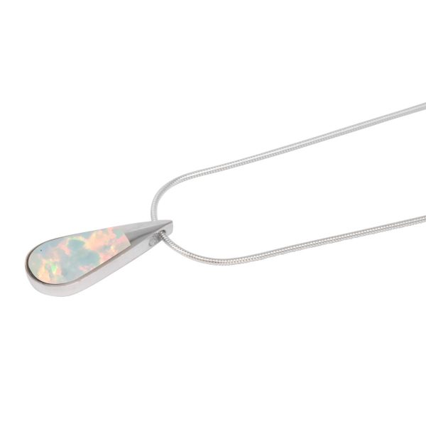 Silver Opalite Sun Ice Teardrop Pendant