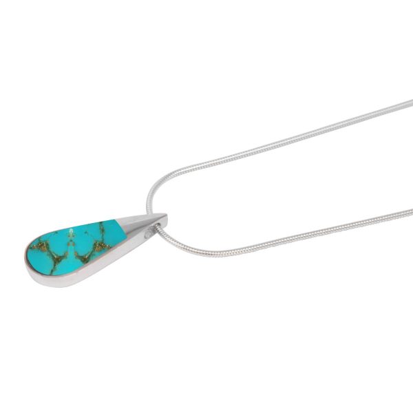 Silver Turquoise Teardrop Pendant