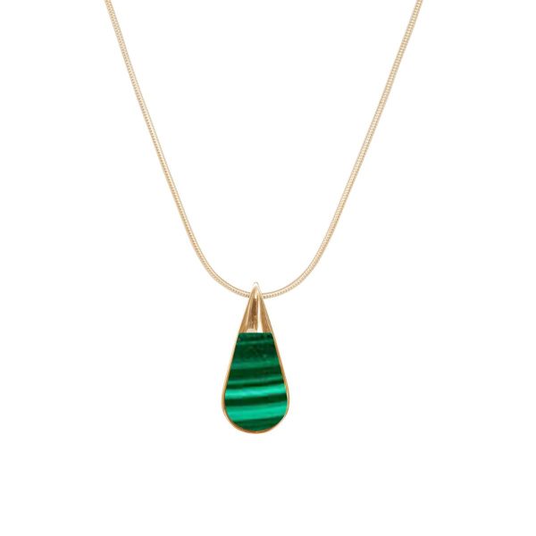 Yellow Gold Malachite Pendant