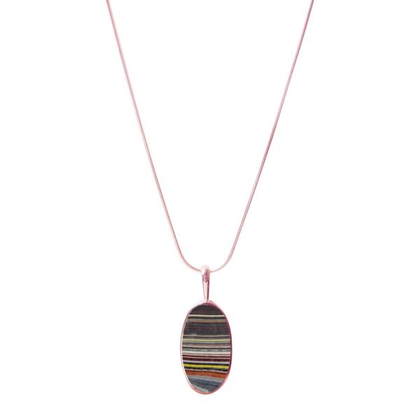 Rose Gold Fordite Oval Pendant