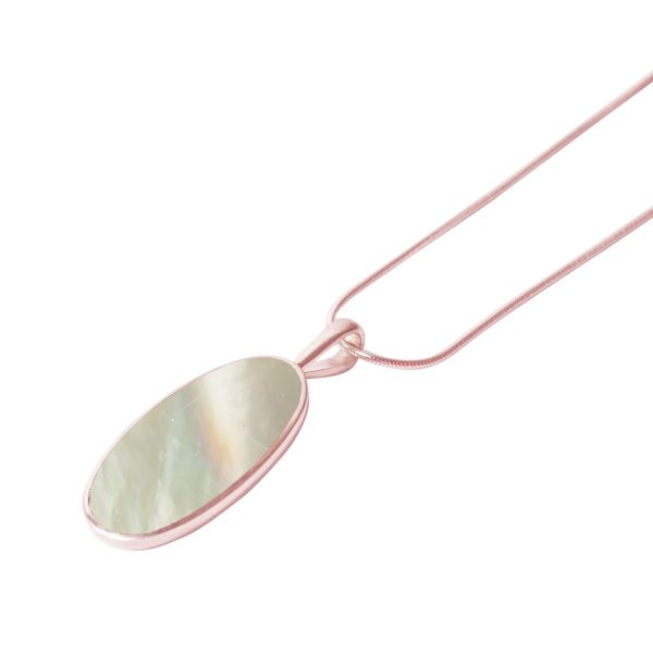 Rose Gold Mother of Pearl Oval Pendant