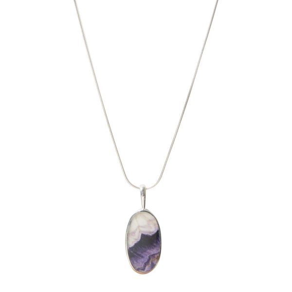 Silver Blue John Oval Pendant