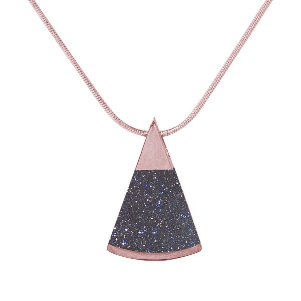 Rose Gold Blue Goldstone Pendant