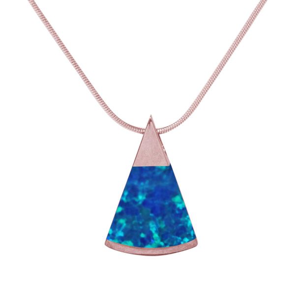 Rose Gold Opalite Cobalt Blue Pendant