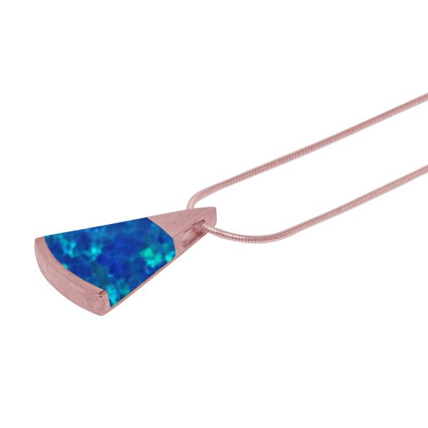 Rose Gold Opalite Cobalt Blue Pendant