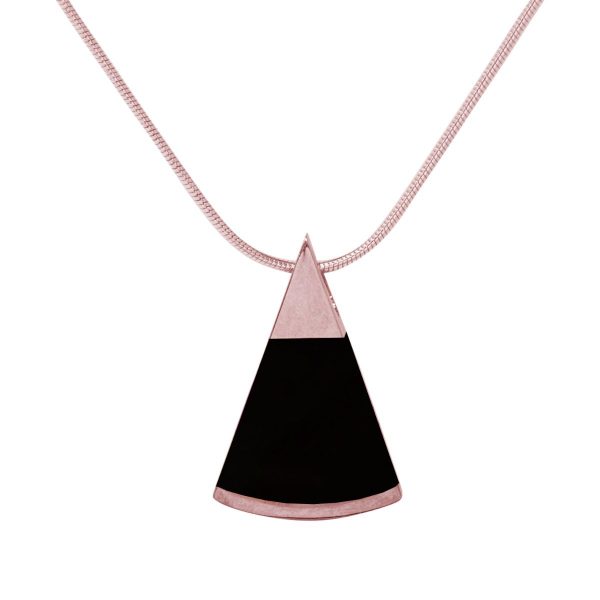 Rose Gold Whitby Jet Pendant