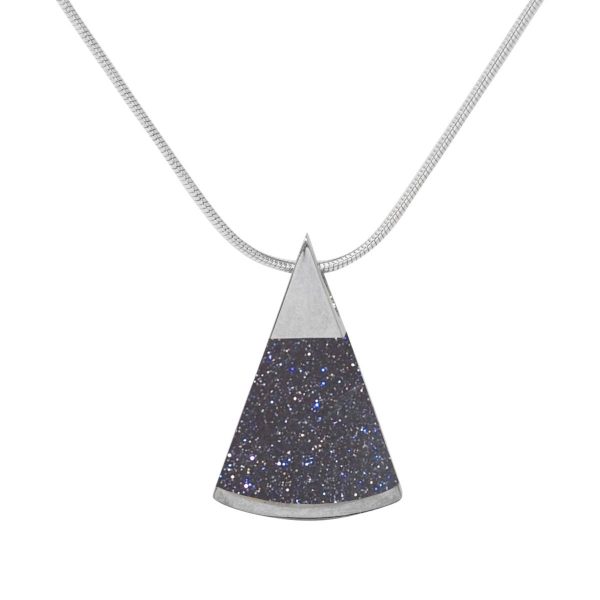 Silver Blue Goldstone Pendant