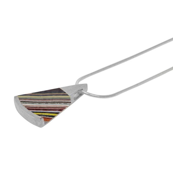 Silver Fordite Pendant