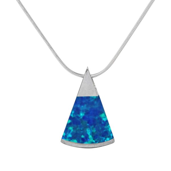 White Gold Opalite Cobalt Blue Pendant