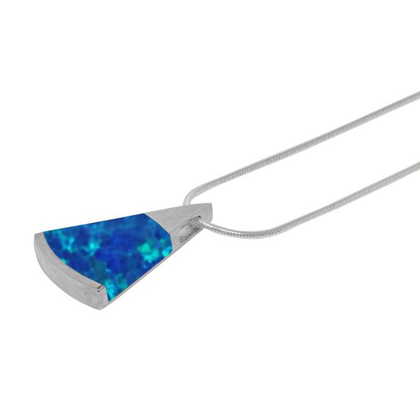 White Gold Opalite Cobalt Blue Pendant