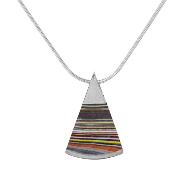 White Gold Fordite Pendant