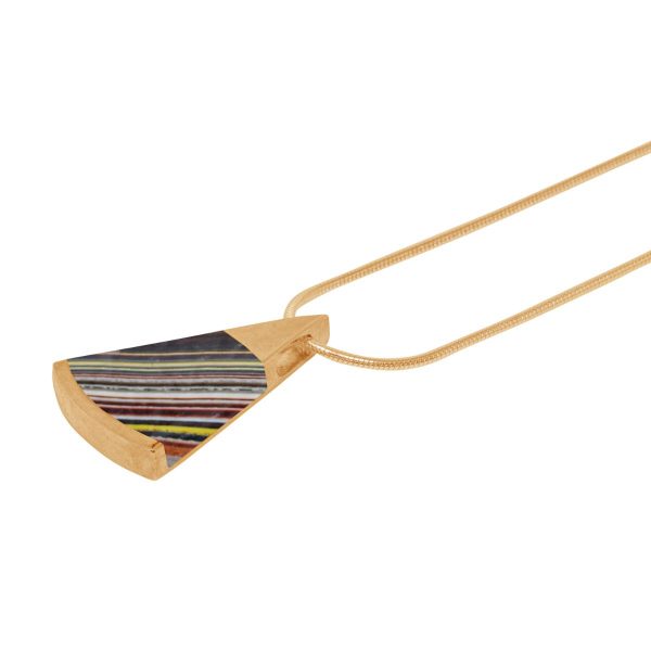 Yellow Gold Fordite Pendant