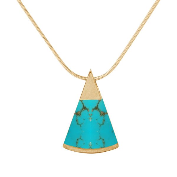 Yellow Gold Turquoise Pendant