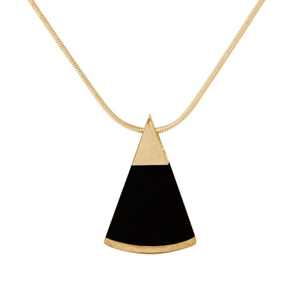 Yellow Gold Whitby Jet Pendant