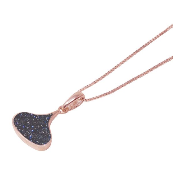 Rose Gold Blue Goldstone Pendant