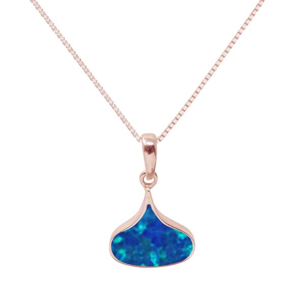 Rose Gold Opalite Cobalt Blue Pendant