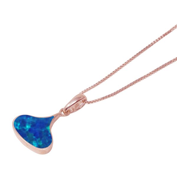 Rose Gold Opalite Cobalt Blue Pendant