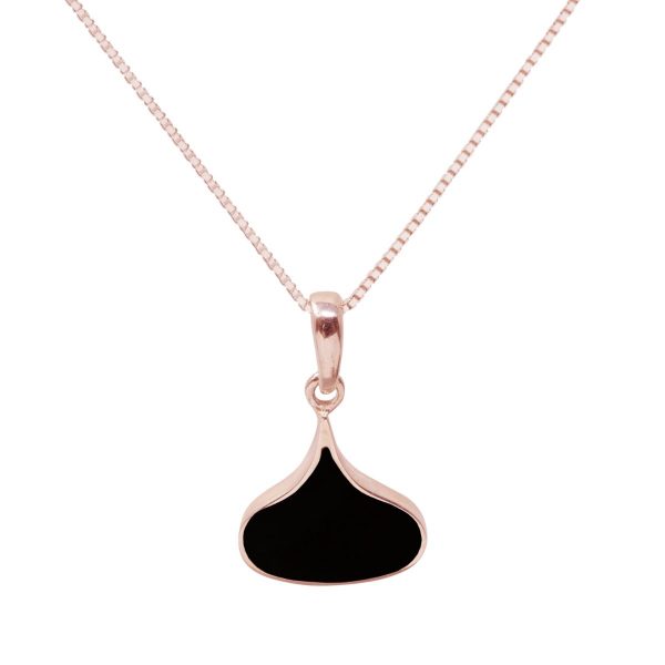 Rose Gold Whitby Jet Pendant