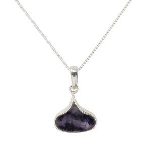 Silver Modern Blue John Pendant