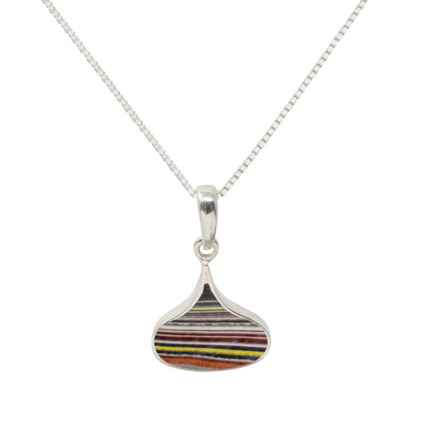 Silver Fordite Pendant