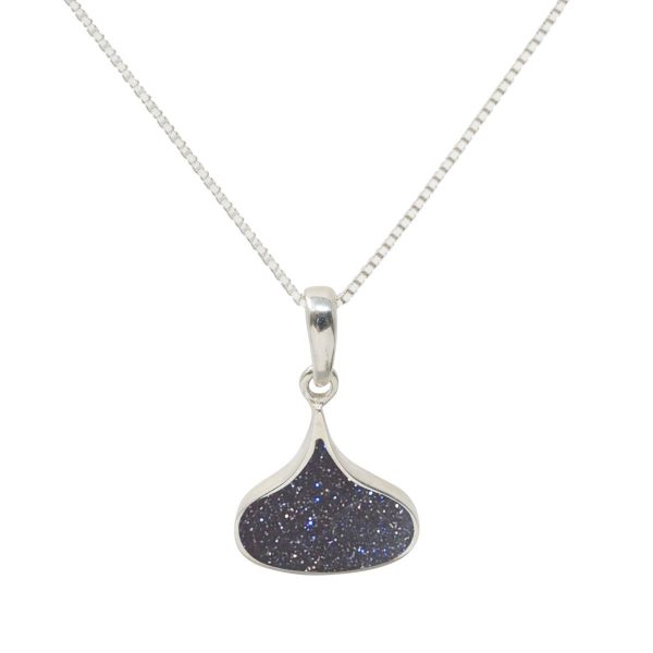 White Gold Blue Goldstone Pendant