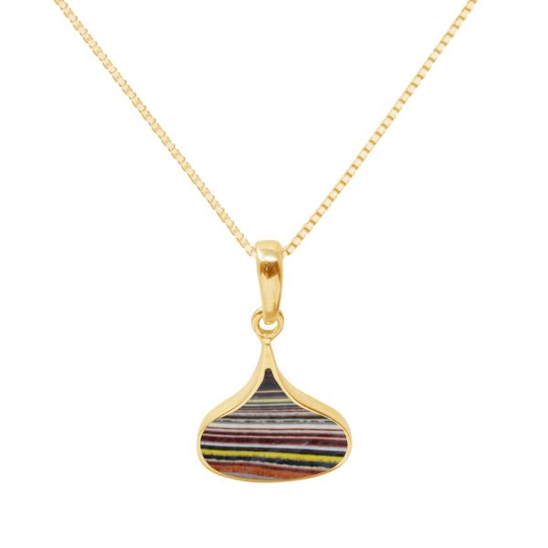 Yellow Gold Fordite Pendant