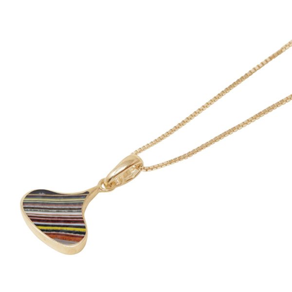 Yellow Gold Fordite Pendant