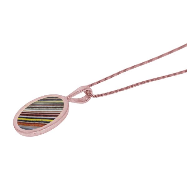 Rose Gold Fordite Oval Pendant