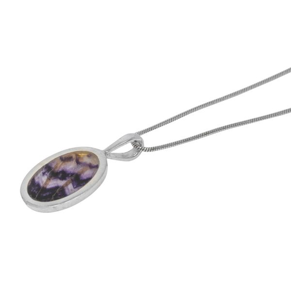 Silver Blue John Oval Pendant